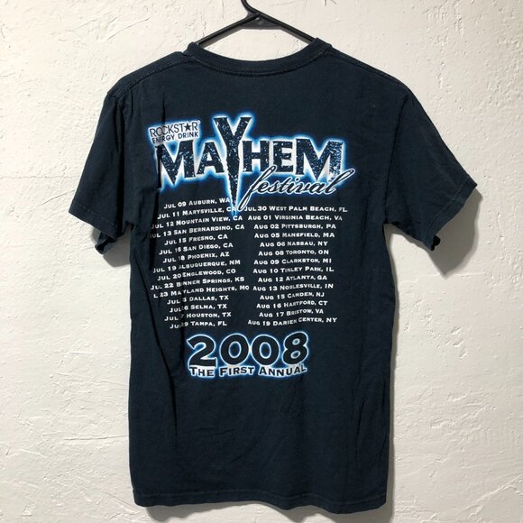 2008 First Annual Mayhem Festival Rockstar Energy Metal Music Concert Tee - Picture 3 of 7